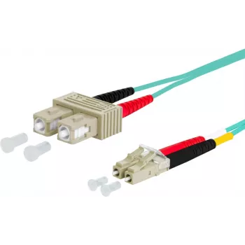 METZ CONNECT OpDAT patch kabel SC duplex na LC duplex OM3 5m aqua