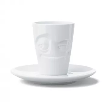 FIFTYEIGHT PRODUCTS espressova skodelica z ročajem 80ml - Mischievous White