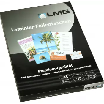 LMG folije za laminiranje A5, sijoče, paket 100 kosov, 175 mikronov