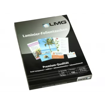LMG folije za laminiranje, sijoče, za format vizitk, 100 kosov