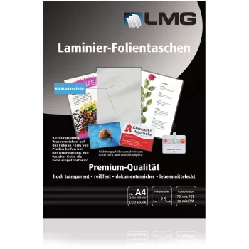 LMG folije za laminiranje A4 sijajne 125 mikronov 100 kosov