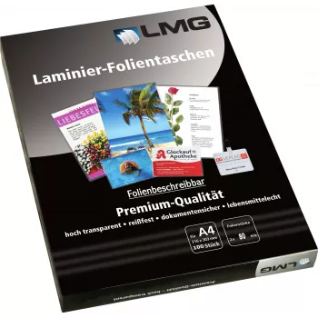 LMG folije za laminiranje A4 sijajne 80 mikronov 100 listov