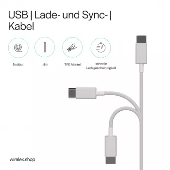 SHIVERPEAKS Flexline kabel USB-C na USB-C za polnjenje in sinhronizacijo, USB 2.0, ABS, bel, 0,5 m (FL31-12050)