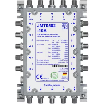 Jultec JMT0502-10A pasivni razdelilnik z več odcepi, 5 glavnih vodov, 2 izhoda odcepov