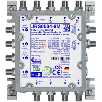 JULTEC JRS0504-8M Unicable II enokabelski pretvornik 4 SAT vhodi 8 uporabniških pasov