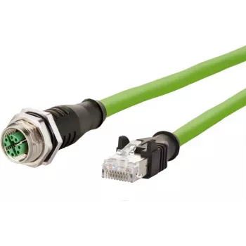 METZ CONNECT Cat6a mrežni kabel M12 na RJ45 1m zelen S/FTP brez halogenov