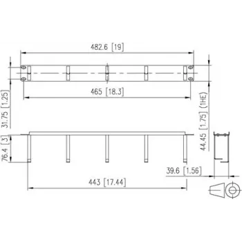 METZ CONNECT 19 inch 1U 75 mm patch panel RAL 9005 črna 130894-03-29-E