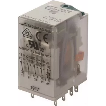 METZ BTR NETCOM industrijski rele 4PDT 24VDC 7A vtični 110017-25.14.07