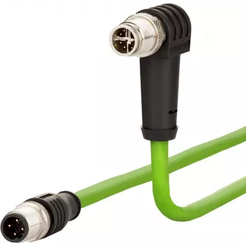 METZ CONNECT 142M2X1B050 M12 Cat6a mrežni kabel, 8-polni ravni na kotni, 5 m, S/FTP, zelen