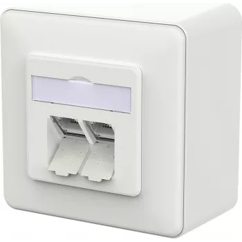 METZ CONNECT E-DAT C6A IDC nadometna vtičnica, prometno bela - mrežna oprema
