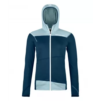 Ženska jopa s kapuco Ortovox Fleece Light, Deep Ocean