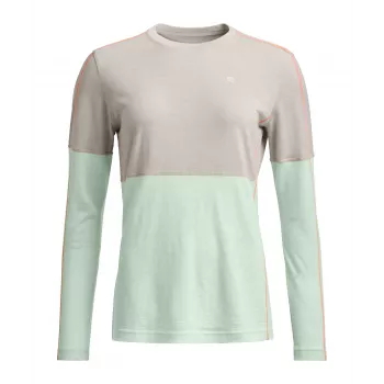 Ortovox 185 Rock N Wool Long Sleeve ženski osnovni sloj - White Tea - XS