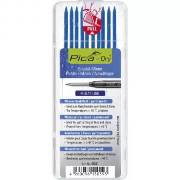 Nadomestne mine PICA-MARKER Pica DRY 4041 za svinčnik za označevanje globokih lukenj, 2,8 mm, modre