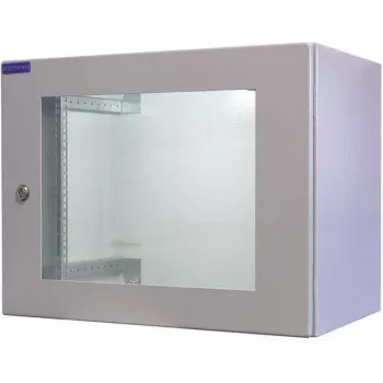 RESISTER 19-palčna omrežna omara Pro Aktiv - IP54/IP55 - steklena vrata - 12U - 600x600 mm - aktivni ventilator - filter - svetlo siva (RAL 7035)