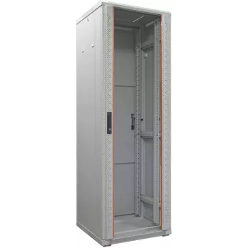 IT-BUDGET 19-palčna omrežna omara SRK - 38U - 600x600 mm - steklena vrata - predmontirana - svetlo siva (RAL 7035)