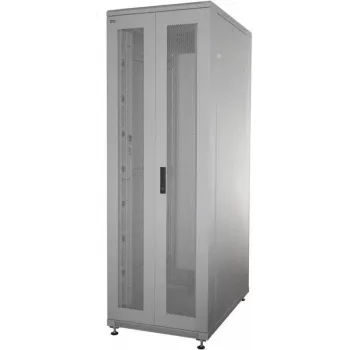 IT-BUDGET 19-palčna omrežna omara SRK - 42U - 600x600 mm - perforirana dvojna vrata spredaj in zadaj - predmontirana - svetlo siva (99ITB19SRK4266DTGNM)
