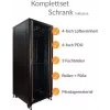 IT-BUDGET 19-palčna omrežna omara SRK - komplet - 42U - širina 800 mm, globina 800 mm - steklena/jeklena vrata - 4 aktivni ventilatorji - PDU - vložki - predmontirana - črna (99ITB19SRK4288GSM)
