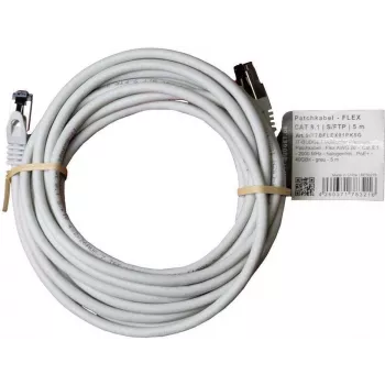 IT-BUDGET Full Copper Premium patch kabel - Flex AWG 26 - Cat.8.1 - 2000 MHz - brez halogenov - PoE+ - 40 Gbit - siv - 5 m