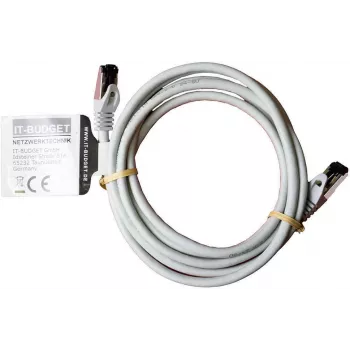 IT-BUDGET Full Copper Premium patch kabel - Flex AWG 26 - Cat.8.1 - 2000 MHz - brez halogenov - PoE+ - 40 Gbit - siv - 3 m (90ITBFLEX81PK3G)