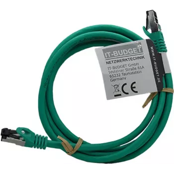 IT-BUDGET Full Copper Premium patch kabel - Flex AWG 26 - Cat.8.1 - 2000 MHz - brez halogenov - PoE+ - 40 Gbit - zelen - 2 m