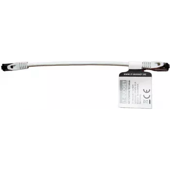 IT-BUDGET Full Copper Premium patch kabel - Flex AWG 26 - Cat.8.1 - 2000 MHz - brez halogenov - PoE+ - 40 GBit - siv - 0,25 m