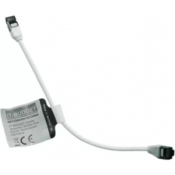 IT-BUDGET Full Copper Premium patch kabel - Slim AWG 28 - Cat.8.1 - 2000 MHz - brez halogenov - PoE+ - 40 Gbit - bel - 0,25 m