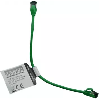 IT-BUDGET Full Copper Premium patch kabel - Slim AWG 28 - Cat.8.1 - 2000 MHz - brez halogenov - PoE+ - 40 Gbit - zelen - 0,25 m