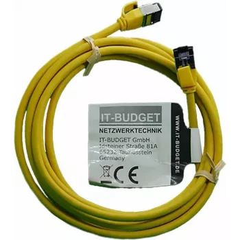 IT-BUDGET Full Copper Premium patch kabel, Slim AWG 28, Cat.8.1, 2000 MHz, brez halogenov, PoE+, 40 Gbit, rumen, 2 m