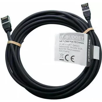 IT-BUDGET Full Copper Premium patch kabel, Slim AWG 28, Cat.8.1, 2000 MHz, brez halogenov, PoE+, 40 Gbit, črn, 5 m (90ITBSLIM81PK5S)