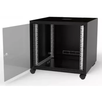 IT-BUDGET 19-palčna omrežna omara SJB - 10U - 600x600 mm - steklena vrata - zadnja stena - črna (W-3987-01-01-161-BBL)