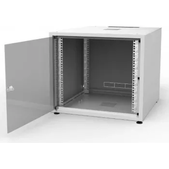 IT-BUDGET 19-palčna omrežna omara SJB - 10U - 600x600 mm - steklena vrata - zadnja stena - svetlo siva (W-3987-01-01-011-BBL)