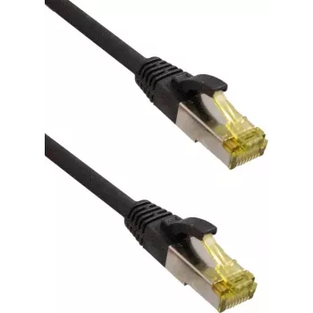 IT-BUDGET Full Copper Premium patch kabel - Super Flex TPE - Cat.6A - s Cat.7 surovim kablom - 600 MHz - brez halogenov - PoE+ - 10GBit - črn - 1,5 m