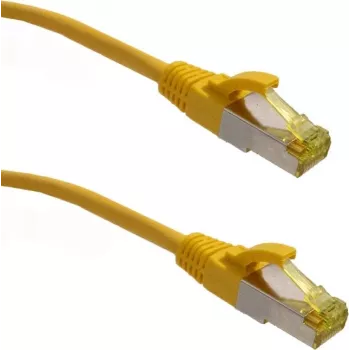 IT-BUDGET popolnoma bakren Premium patch kabel - Super Flex TPE - Cat.6A - s Cat.7 surovim kablom - 600 MHz - brez halogenov - PoE+ - 10GBit - rumen - 1,5 m