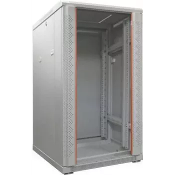 IT-BUDGET 19-palčna omara za omrežje SRK - 27U - 600x600 mm - vrata iz varnostnega stekla - Flatpack - svetlo siva (90ITB19SRK2766GGN)
