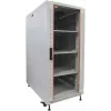 IT-BUDGET 19-palčna omara za omrežje SRK - komplet - 27U - 600x600 mm - steklena/polna jeklena vrata - 4 aktivni ventilatorji - PDU - police - Flatpack - svetlo siva (90ITB19SRK2766GG)