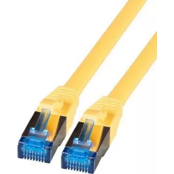 IT-BUDGET popolnoma bakren Premium patch kabel - Super Flex TPE - Cat.6A - 500MHz - LSZH - PoE+ - AWG 27 - rumen - 1,50 m