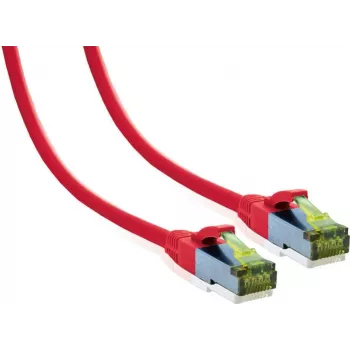 IT-BUDGET Full Copper Premium mrežni kabel - Cat.6A s surovim kablom Cat.7 - 600 MHz - brez halogenov - PoE+ - 10Gbit - rdeč - 20 m