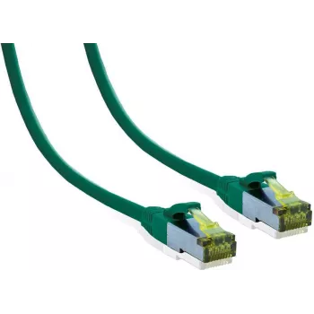 IT-BUDGET Premium patch kabel Cat.6A s surovim kablom Cat.7 - 600 MHz - LSZH - PoE+ - 10 Gigabit - zelen - 2 m