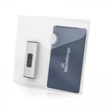 MEDIARANGE škatla za shranjevanje USB ključkov z 2 predaloma in luknjami, paket 10 kosov, prozorna