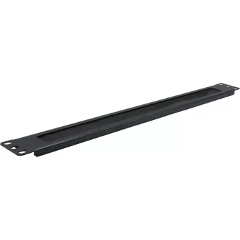Rockstable 1U 19 inch krtačna tesnilna plošča za upravljanje kablov – jeklo – črna (RS19-BCM)