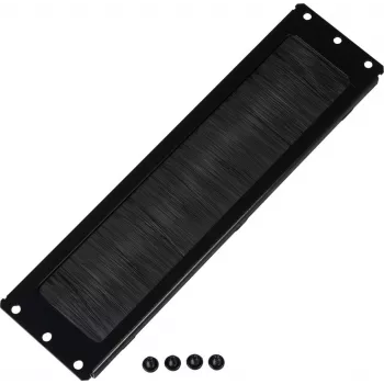 Rockstable plošča za prehod kablov s krtačnim tesnilom – plošča za upravljanje kablov – črna – 276 mm – 73 mm – 10 mm – 180 g (RS19-CEBM)