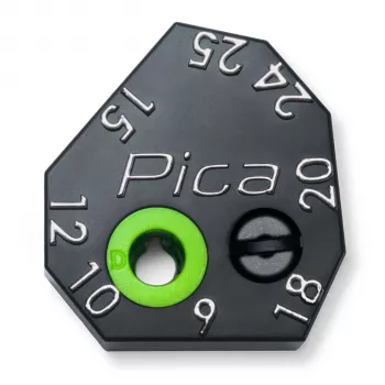 PICA-MARKER Pica Scriber Block – črna ABS plastična označevalna priprava z šilčkom za svinčnik, šestilom, vodilom za vzporedne in globinske oznake za Pica-Dry Longlife avtomatski svinčnik