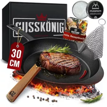 Gusskönig predhodno začinjena litoželezna ponev za pečenje 30 cm (GK-44)