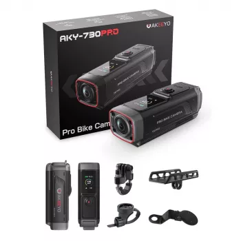AKEEYO 730Pro 4K akcijska kamera na krmilu za kolo in motocikel – črna