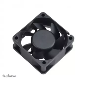 Akasa 60x25mm črni ohišni ventilator, 3-pinski, drsni ležaj, srednja hitrost