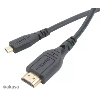 Akasa 1,5m kabel High Speed HDMI z Ethernetom - HDMI Type-A na Micro HDMI - 4K - črn