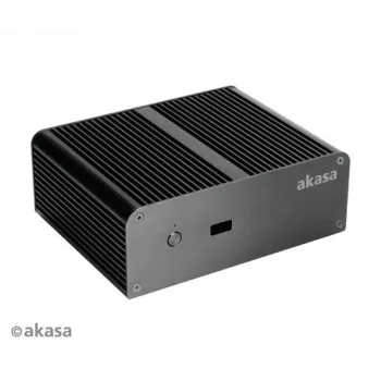 Akasa Newton T ohišje mini PC brez ventilatorja za Intel NUC (UCFF/Thin Mini-ITX) - brez napajalnika - črno