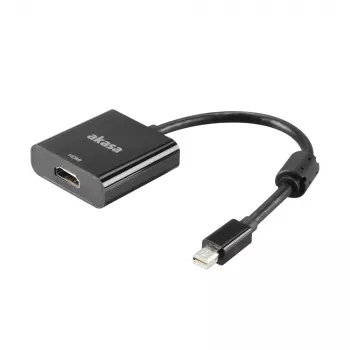 Akasa video adapter Mini DisplayPort male na HDMI female - 4K@30Hz, črn