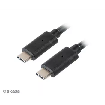 Akasa AK-CBUB26-10BK kabel USB-C na USB-C 1m - USB 3.2 Gen 2 - 10 Gbit/s - 100W PD - črn