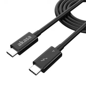Akasa kabel Thunderbolt 4 USB-C na USB-C 1m 40Gbps 100W PD 8K60Hz črn